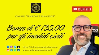 Bonus di € 13500 per gli invalidi civili [upl. by Angelle]