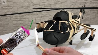 Firecrackers VS Helicopter made from Matches [upl. by Morgen678]