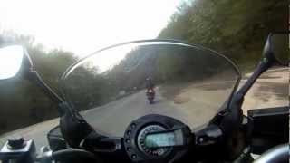 Yamaha FZ6 Vs Kawasaki ER6N on curved roads [upl. by Anyahs]