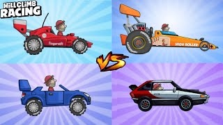 Hill Climb Racing  RACE CAR vs RALLY CAR vs LUXURY CAR vs FAST CAR [upl. by Nosmoht686]