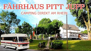 Deutschland mit Wohnmobil Campingplatz Fährhaus Pitt Jupp Restaurant Biergarten direkt am Rhein [upl. by Tristan]