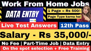 Writerbay Hiring  Data Entry Job  Live Test Answer  Work From Home  Flipkart  12th Pass  Jobs [upl. by Punak385]