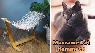 Macrame Cat Hammock  DIY Cat Hanging Bed  Macrame Tutorial  Kitty Hanging Bed  Hamak Dla Kota [upl. by Kemble304]