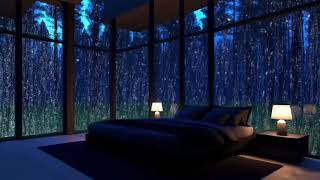 10 HOURS Gentle Rain Sounds on Window  Calm Rain  Black Screen Rain for Sleep Study [upl. by Anilek]