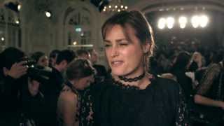 Yasmin Le Bon  London Fashion Week  AutumnWinter 2014 [upl. by Ahsotan537]