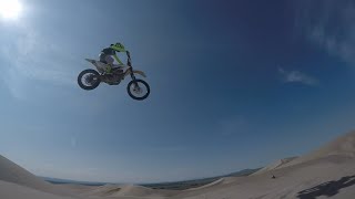 Sand Dune Jumping kx450 sanddunes sendit dirtbikes [upl. by Keir]