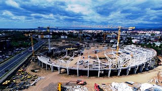 The works are progressing at the Targoviste stadium [upl. by Aleusnoc]