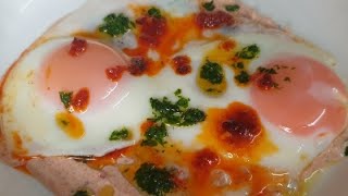 Turkish style eggs recipe CilbirTurkish style eggs in garlic Yogurt sauce breakfast recipe [upl. by Hamal]