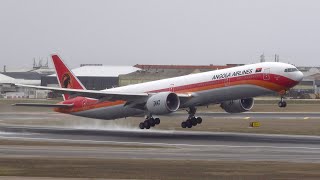 Heavy Aircraft Battling Storm Kirk  Plane Spotting at Lisbon Airport 24 [upl. by Eram]