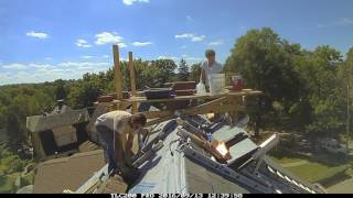 Rooftop Chimney Rebuild  Corbeled with Sandstone Accents [upl. by Dinse]