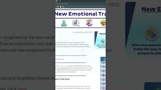 NEW MODDED TRAITS FOR YOUR SIMS🤍 New Emotional Traits by Kuttoe thesims4 thesims shorts [upl. by Aratal]