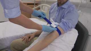 How to apply a tourniquet for clinical skills cannulation and venepuncture [upl. by Lalage]