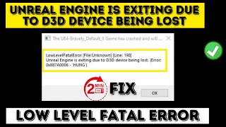 UE4 Game has crashed Low Level Fatal Error 0x887A006 Hung [upl. by Penni]