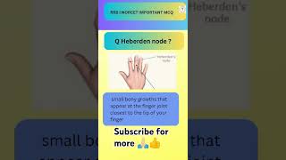 Heberden Node RRB Norcet Nursing Exam Question🙋ytshorts [upl. by Htrag]