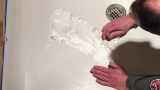 How To Repair A Cracked Shower Base Freedom Finishes Refinishing Products LLC [upl. by Gaye]