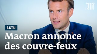 Covid19  Macron annonce un couvrefeux ciblé lappli «Tous antiCovid» et des aides à la relance [upl. by Petit632]