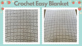 Easy Crochet Blanket With Squares Any Size  Easy Crochet Baby Blanket  Beginner Friendly Tutorial [upl. by Ynnaej286]