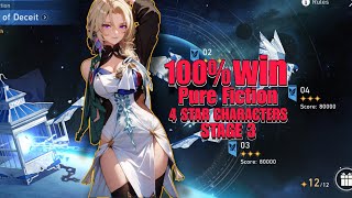 4 STAR CHARACTERS  PURE FICTION 3  80K MAX SCORE  HONKAI STAR RAIL [upl. by Eceinahs973]