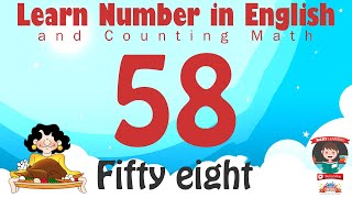 Learn Number Fifty eight 58 in English amp Counting Math [upl. by Damaris]