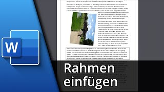 Rahmen bei Word einfügen Für Text Absatz amp Seite ✅ Tutorial [upl. by Karas]