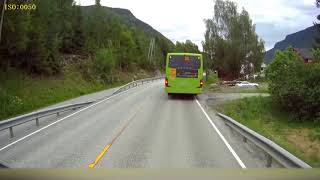 ORIGINAL Dashcam Norway  Semi truck narrowly missing kids [upl. by Reivilo]