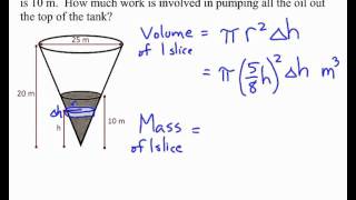 Calc 2 Work pump oil from inverted cone [upl. by Anyrak248]