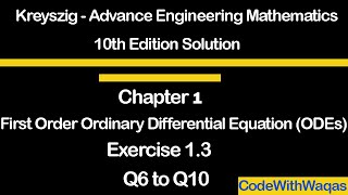 Kreyszig Advance Engineering Mathematics Exercise 13 in UrduHindi [upl. by Worlock]