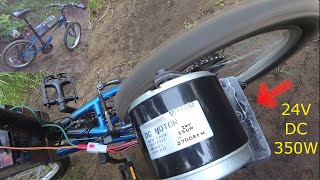 DIY Electric Bike  ebike using 350 Watt 24 volt DC Motor 70 Build [upl. by Arndt]