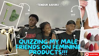 Quizzing my Male Friends on Feminine Products Temidun Aaronx [upl. by Chap802]