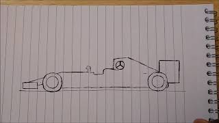 How to Draw a Formula 1 Race Car so Easy [upl. by Nyladnohr]