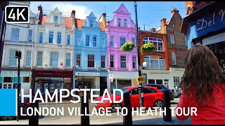 Whats Hampstead like  Village to Hampstead Heath Summer London walking Tour [upl. by Elleyoj]