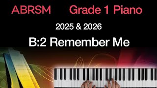 Remember Me  ABRSM Grade 1 Piano 2025 amp 2026 B2  Synthesia Piano tutorial  Slow Version [upl. by Ardin]