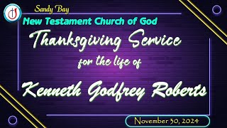 Funeral Service for Kenneth Roberts  Sandy Bay New Testament Church Of God  November 30 2024 [upl. by Beaufert127]