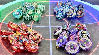 GLOWING MULTICOLORED ANIME STADIUM  Epic Beyblade Burst Marathon Battle [upl. by Siddon498]