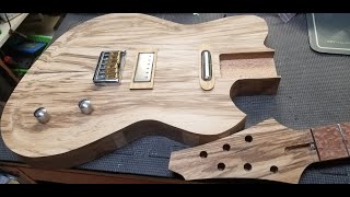 I Made A GUITAR KIT FOR Dan GunsandGuitars  Real ZEBRAWOOD W\CARVED TOP Hand wound Pick ups [upl. by Enajyram217]