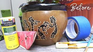 How to Paint and Seal an Already Glazed Ceramic Flower Pot  Tinker Tinker Saturday [upl. by Ettenig]