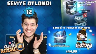 SANDIK AÇIP 12 SEVİYE OLDUM 430000 ALTINLA YÜKSELTME  Clash Royale [upl. by Oruhtra855]