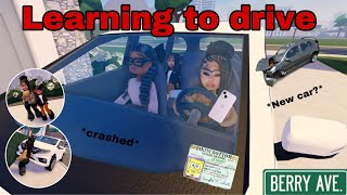 TEACHING TEEN HOW TO DRIVE SHE CRASHED MY CAR Berry Ave Roleplay [upl. by Esirahs]