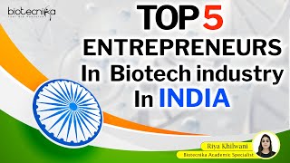 Top 5 Biotech Entrepreneurs in India  Top Biotech Companies [upl. by Gherardi]