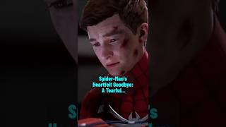 Spider Mans Heartfelt Goodbye A Tearful Far shorts marvel spiderman marvelspiderman marvel [upl. by Eelesor]