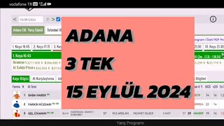 15 Eylül 2024 Pazar Adana At yarışı tahminleri Adana altılı ganyan tahminleri  Oğulcan Karaca banko [upl. by Htaeh]