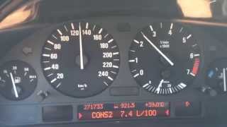 BMW 528i E39 Consumption 130kmh 80mph [upl. by Herwin]