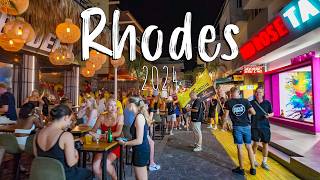 Rhodes Greece beach sunset old town nightlife walking tour 4k vlog Rodos Greece 2024 [upl. by Ylremik]