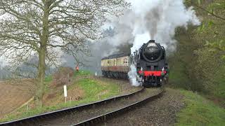 BR 9F No 92203 Black Prince amp Eddystone BR 34028 at the Spring Gala 2023  North Norfolk Railway [upl. by Maggio]