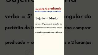 Sujeito e Predicado 📚✨🙌🏼 enembrasil estudos português education educação [upl. by Kenzi]