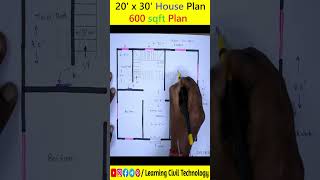 20 x 30 House Plan  600 sqft House Plan learningciviltechnology houseplan [upl. by Cacilia231]