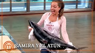 Samira se enfrenta a un atún más grande que ella  MasterChef 7 [upl. by Eitsirc222]