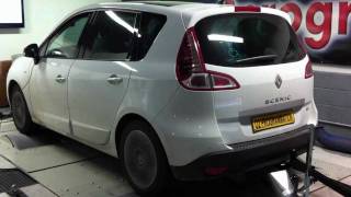 Tet dyno reprogrammation Renault Scenic 2011 15 DCI 110 BVA réel 98ch117ch o2programmation [upl. by Notsud]