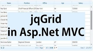 jqGrid In AspNet MVC Using SQL Server Database [upl. by Ashti]