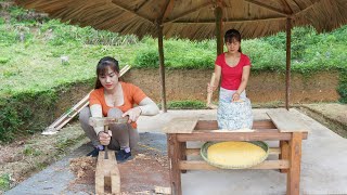 Install Stone Mill  After 90 Days Building OFF GRID FARM  BUILD LOG CABIN  Nhất My Bushcraft [upl. by Maureen]